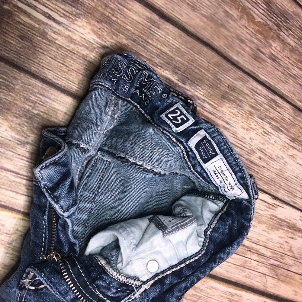 Miss Me bold white stitching